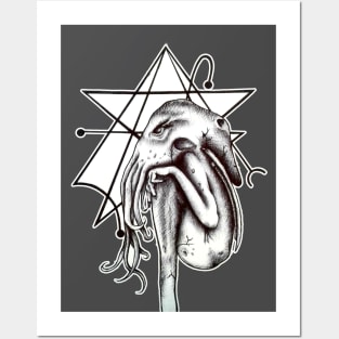 Cthulhu black and white Posters and Art